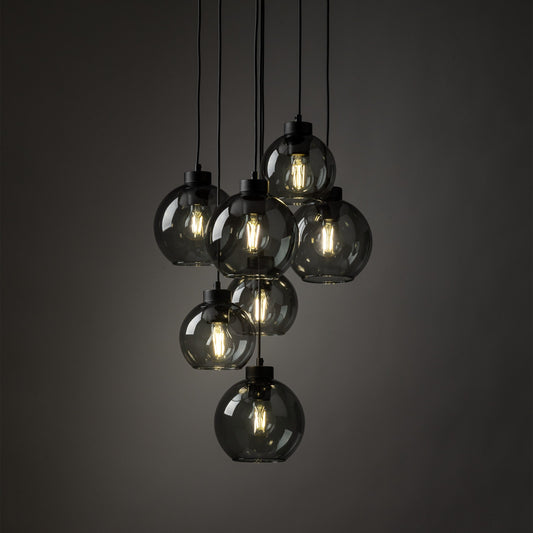 CUBUS Graphite Glass Scandinavian Pendant Light 7 LumoCrafts