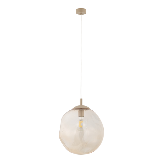 LAVA Cognac Sculptural Glass Pendant Light for Kitchen Island, Dining Room & Entryway