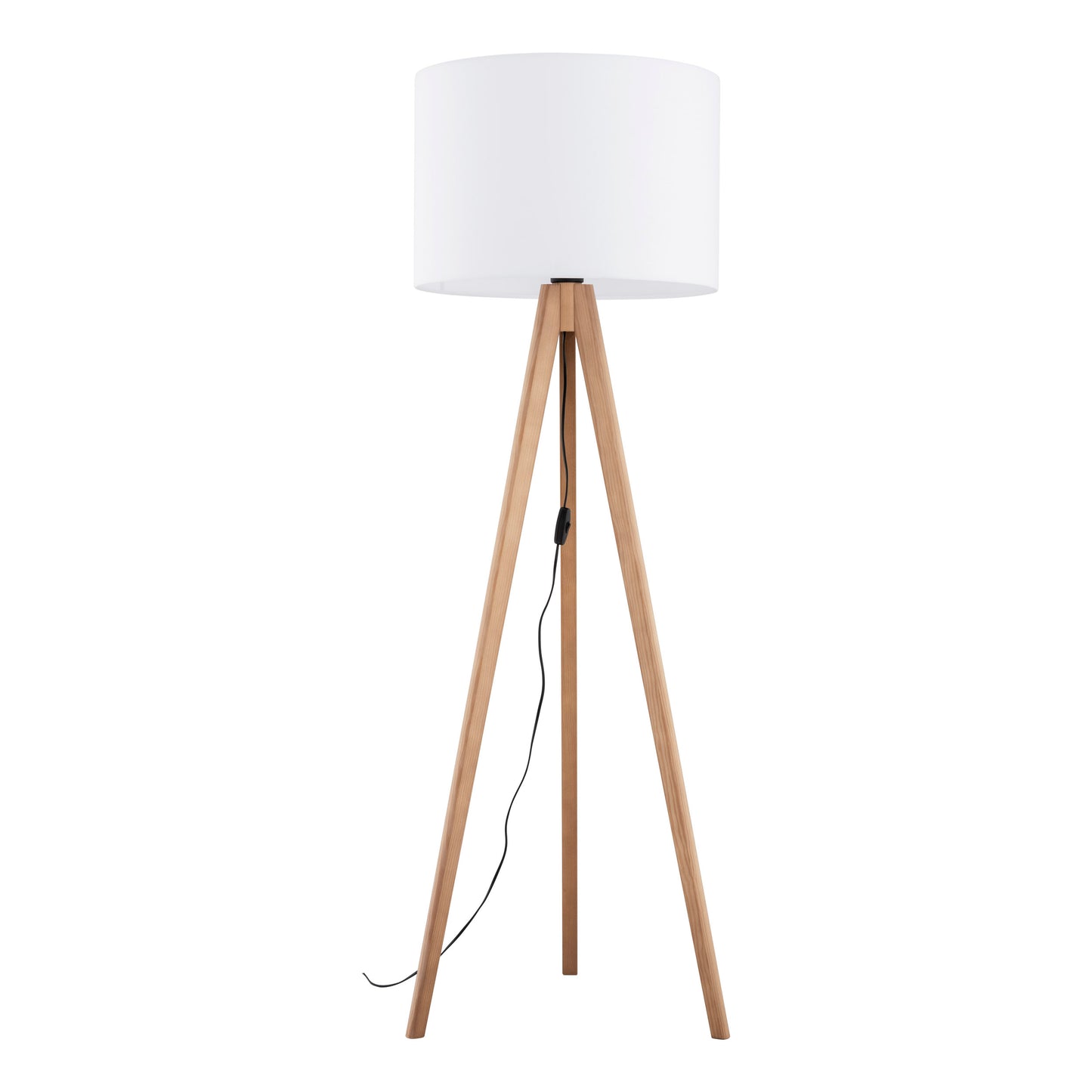 GRAND Pine White Mid-Century Modern Floor Lamp