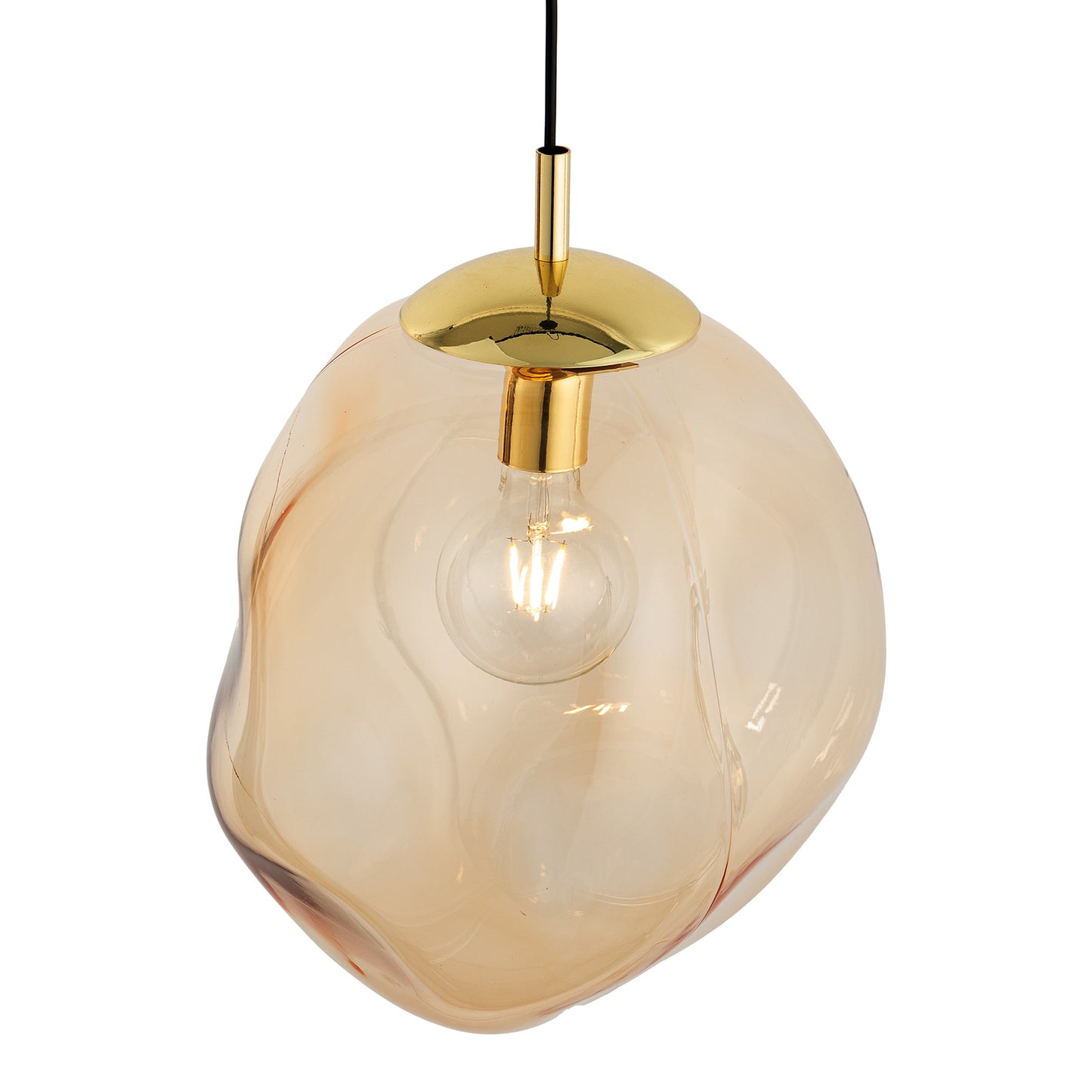 SOL Large Amber Glass Pendant Light
