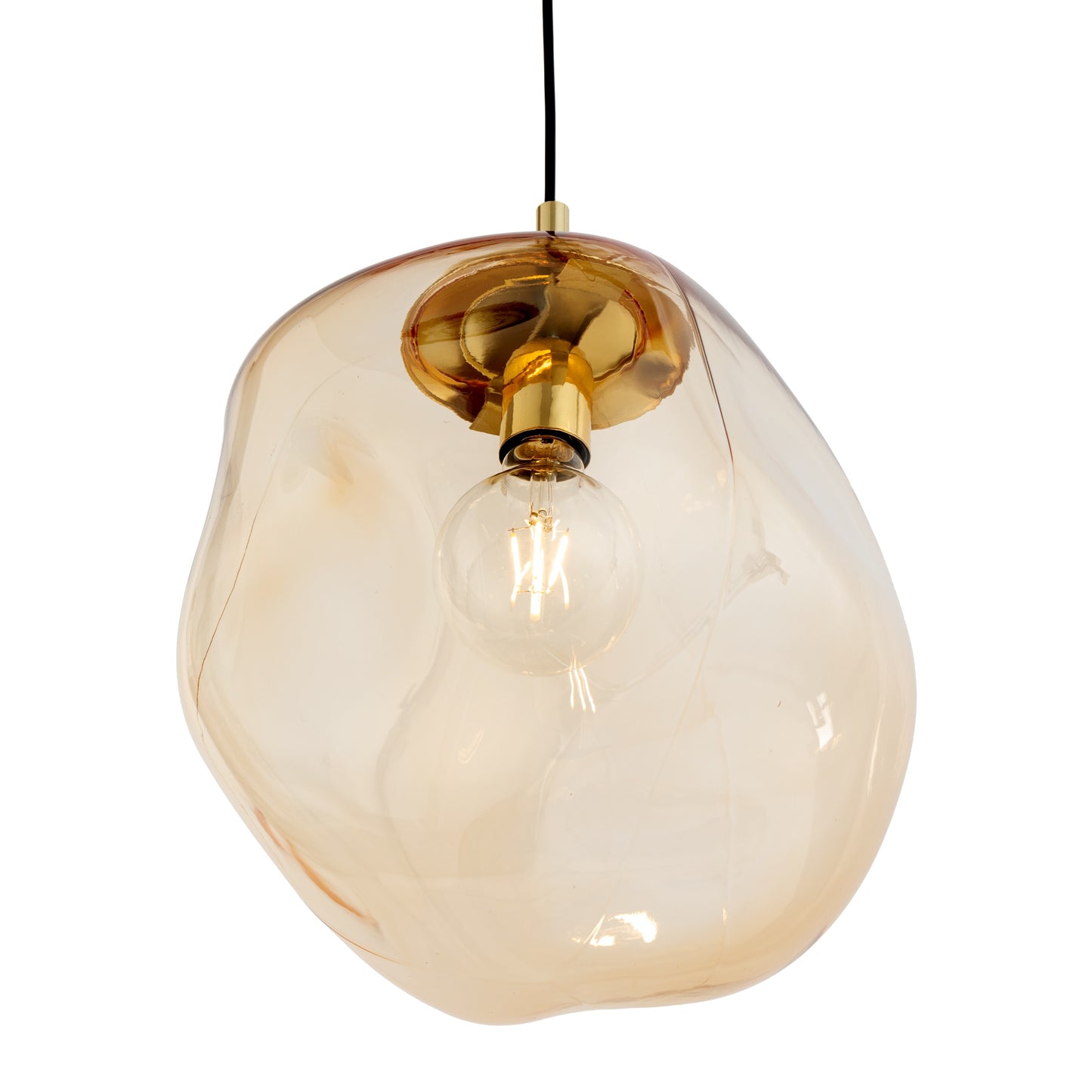 SOL Large Amber Glass Pendant Light