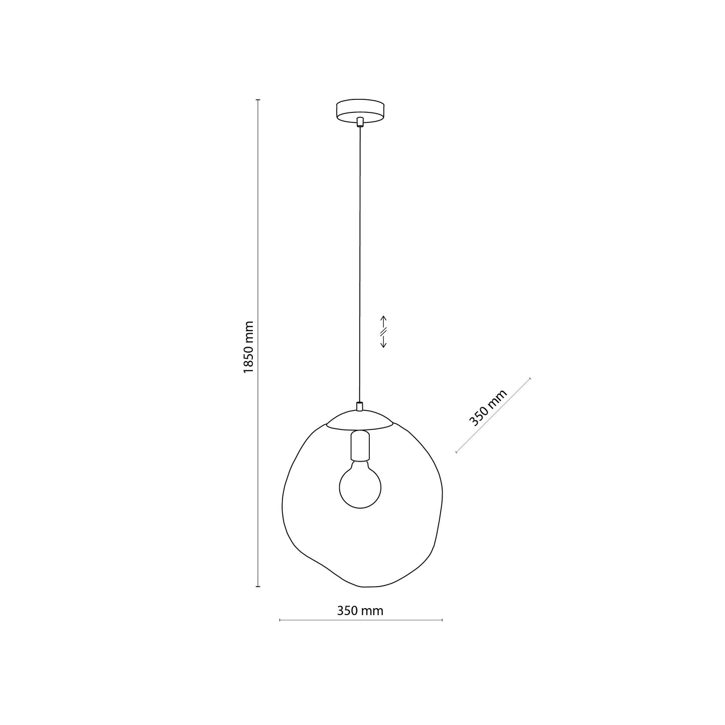 SOL Large Amber Glass Pendant Light