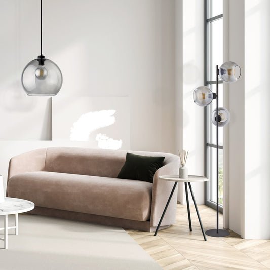 CUBUS Graphite Glass Scandinavian Pendant Light LumoCrafts