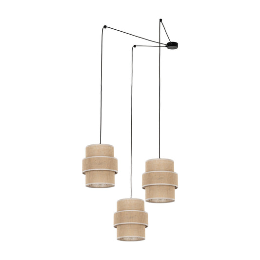 CALISTO JUTE Natural Suspension Lamp 3 (Clearance) LumoCrafts