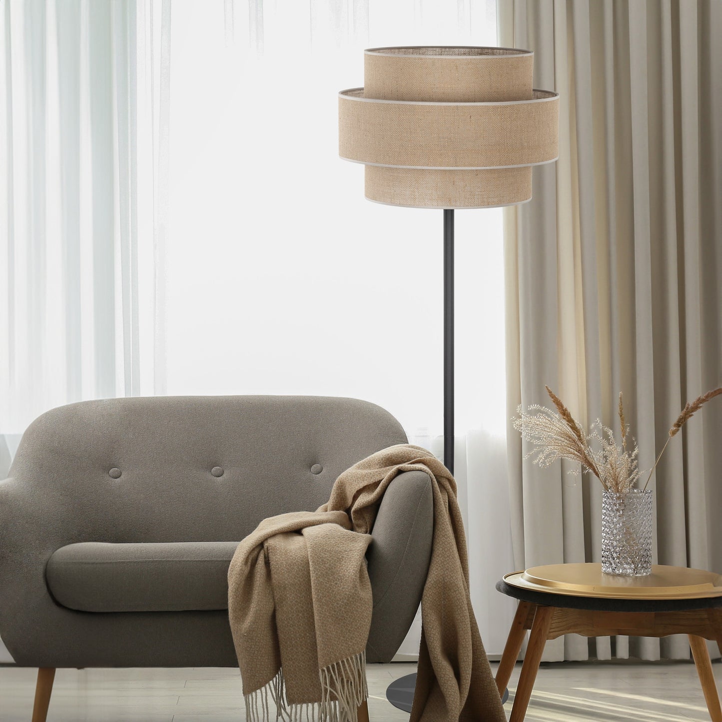 CALISTO JUTE Natural Floor Lamp