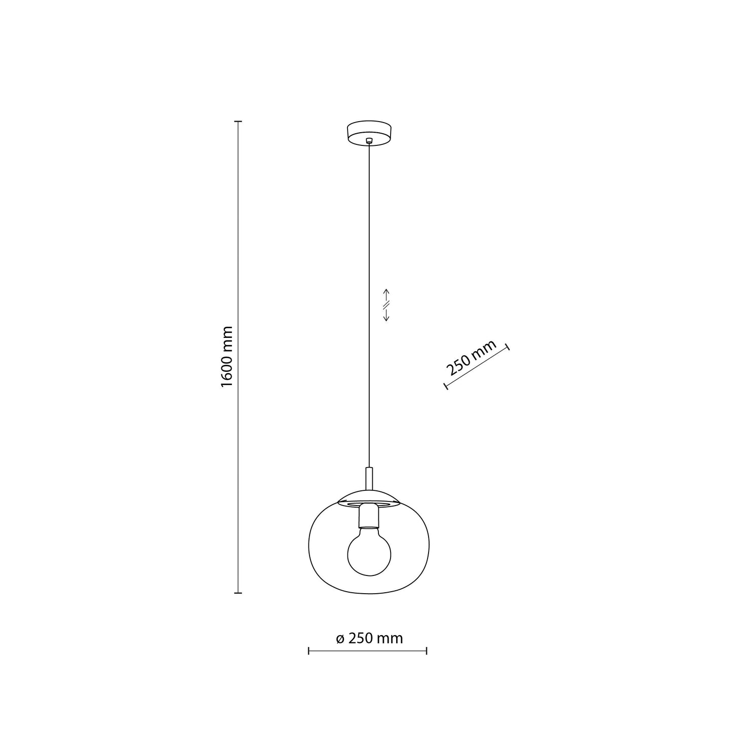 VIBE Graphite Glass Scandinavian Pendant Light LumoCrafts