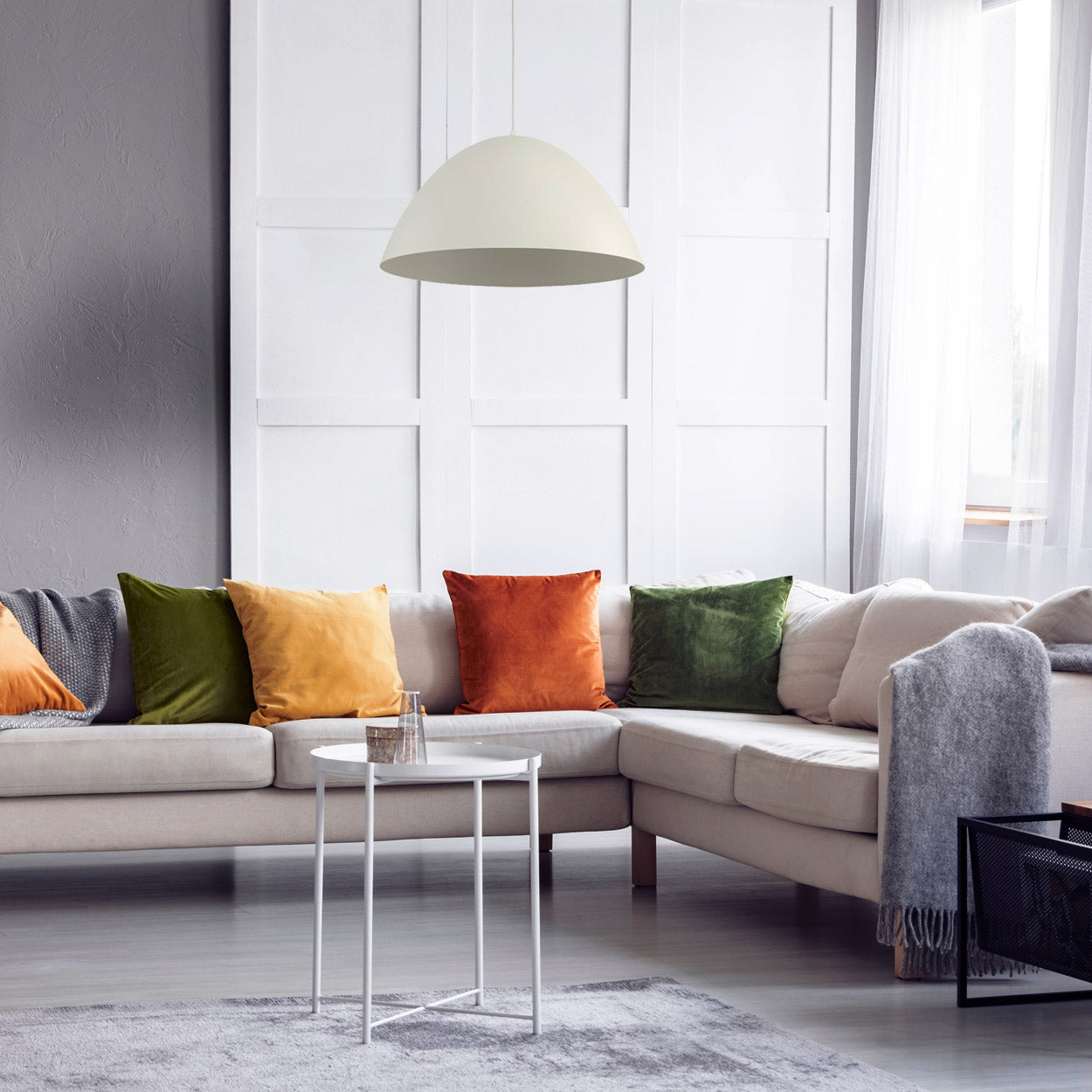 FARO Beige Mid-Century Modern Pendant Light L