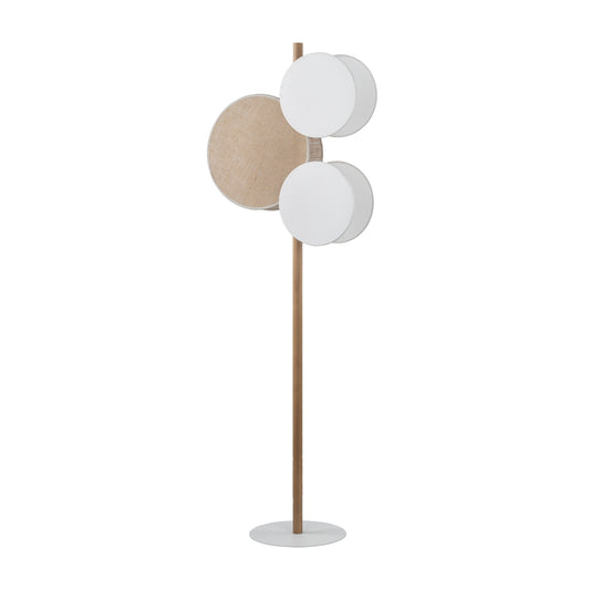 PULSE pine, jute and linen 3-light floor lamp by LumoCrafts