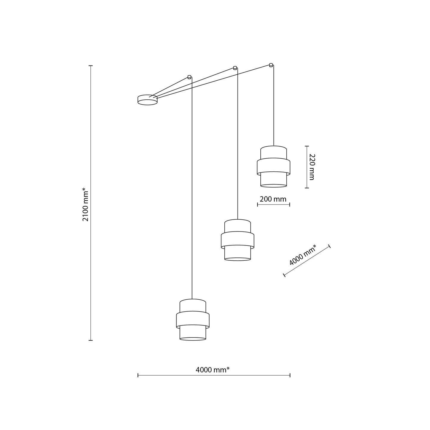 CALISTO Black Mid-Century Modern Pendant Light 3 LumoCrafts