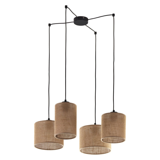 JUTE Natural Woven Jute Pendant Ceiling Light Fixture for Kitchen Island, Dining Room & Living Room Lumocrafts