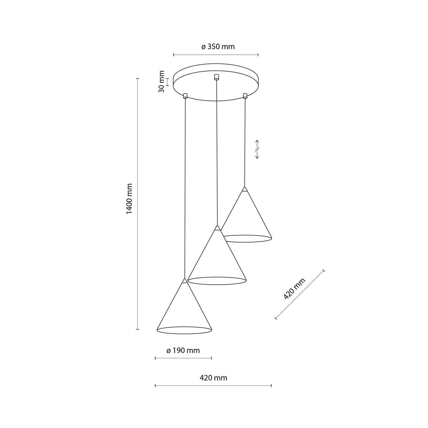 CONO White Modern Minimalist  Pendant Light 3