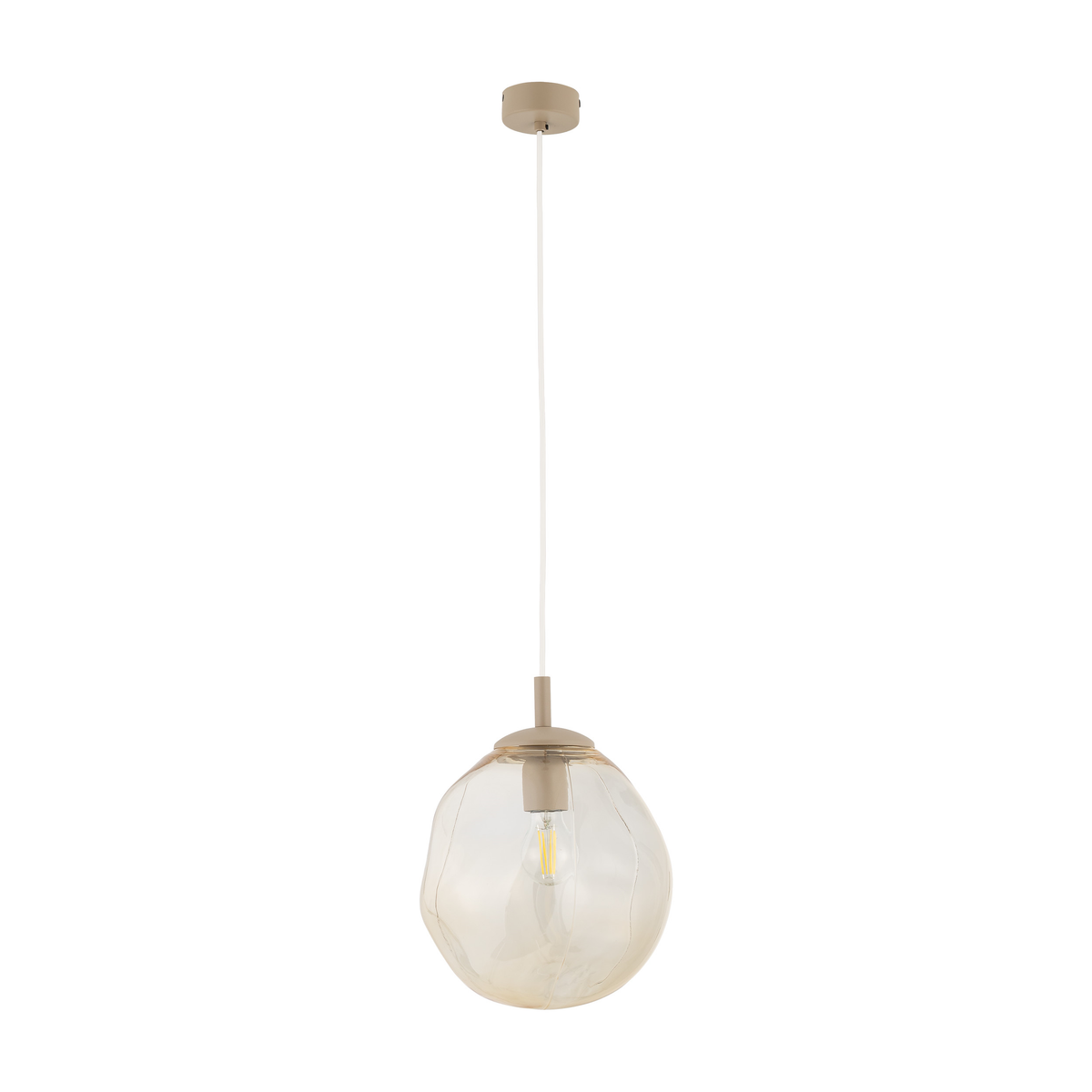 LAVA Cognac Sculptural Glass Pendant Light for Kitchen Island, Dining Room & Entryway