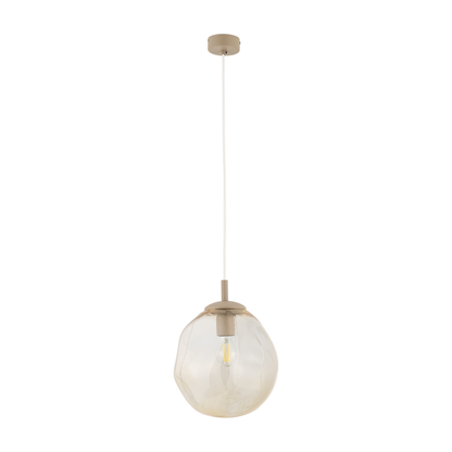 LAVA Cognac Sculptural Glass Pendant Light for Kitchen Island, Dining Room & Entryway
