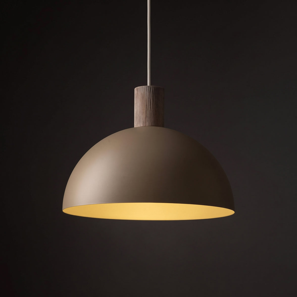 OSLO beige pendant hung over a breakfast nook