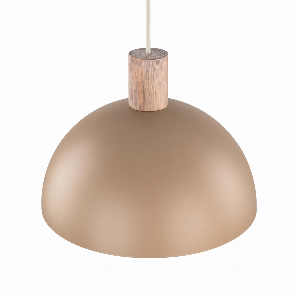 Two OSLO beige pendants grouped over an island