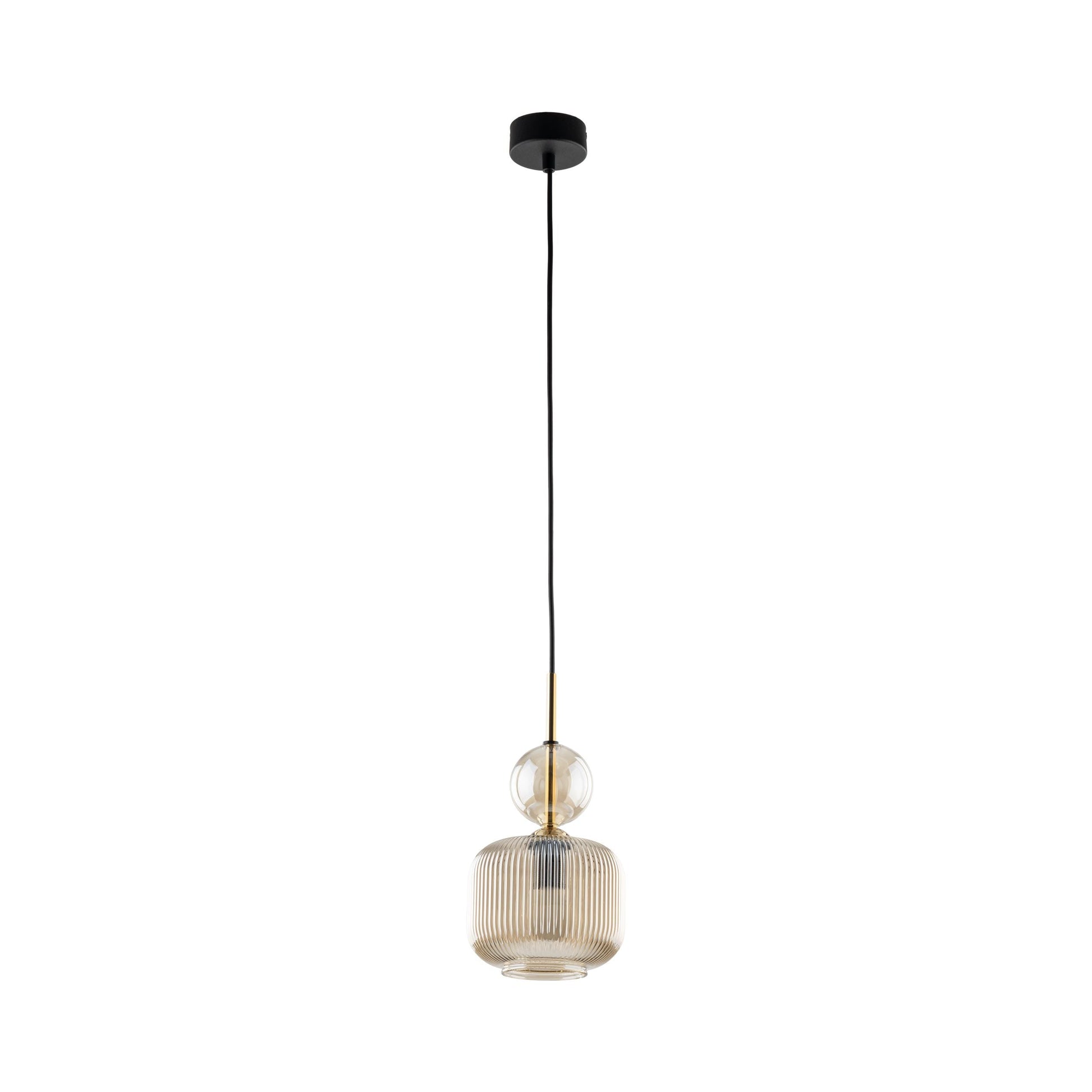 SOPHIA ribbed glass mini pendant in cognac