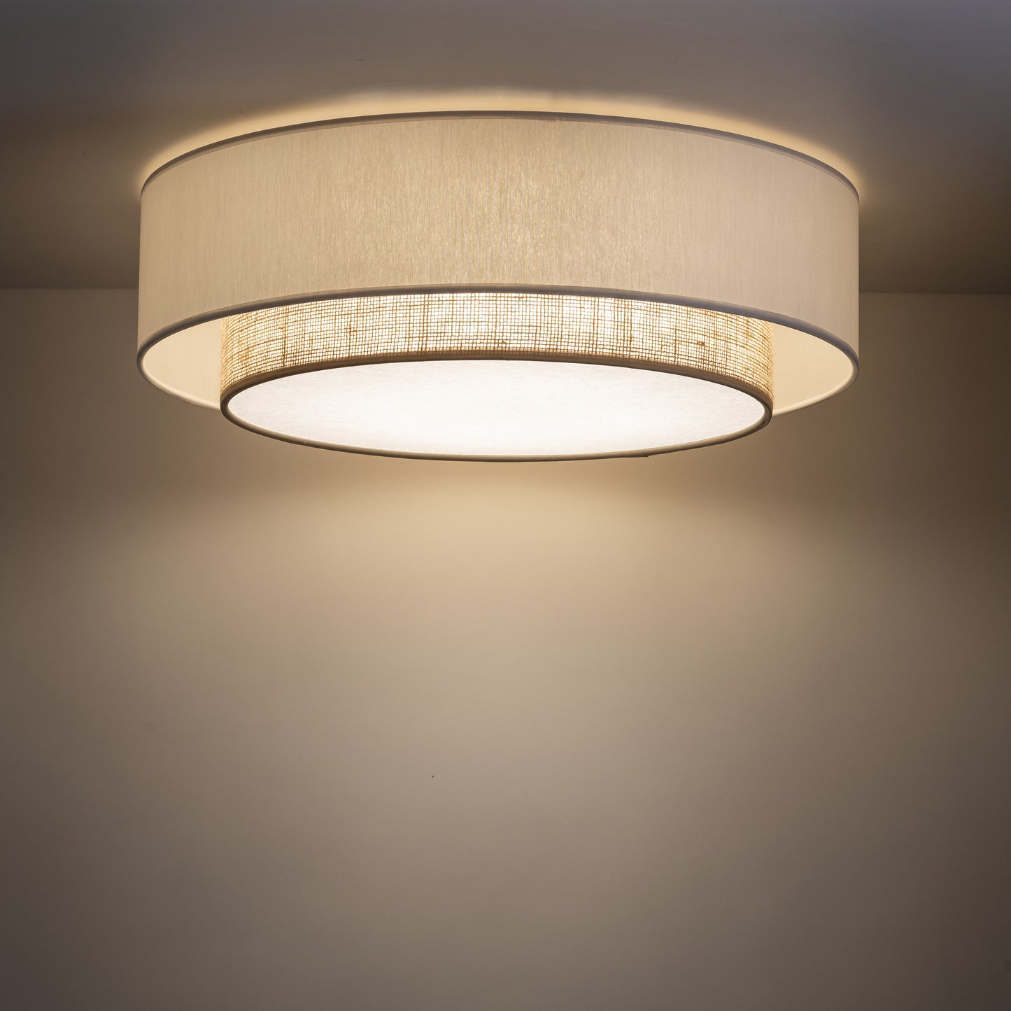 CALISTO JUTE Scandinavian Flush Mount Ceiling Light for Bedroom, Hallway & Living Room LumoCrafts