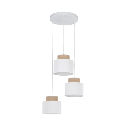 DUO White Jute Natural Pendant Light 3