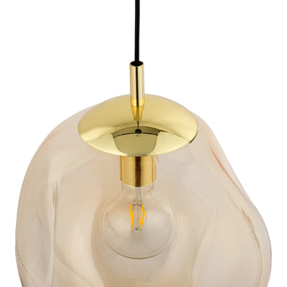 SOL Large Amber Glass Pendant Light