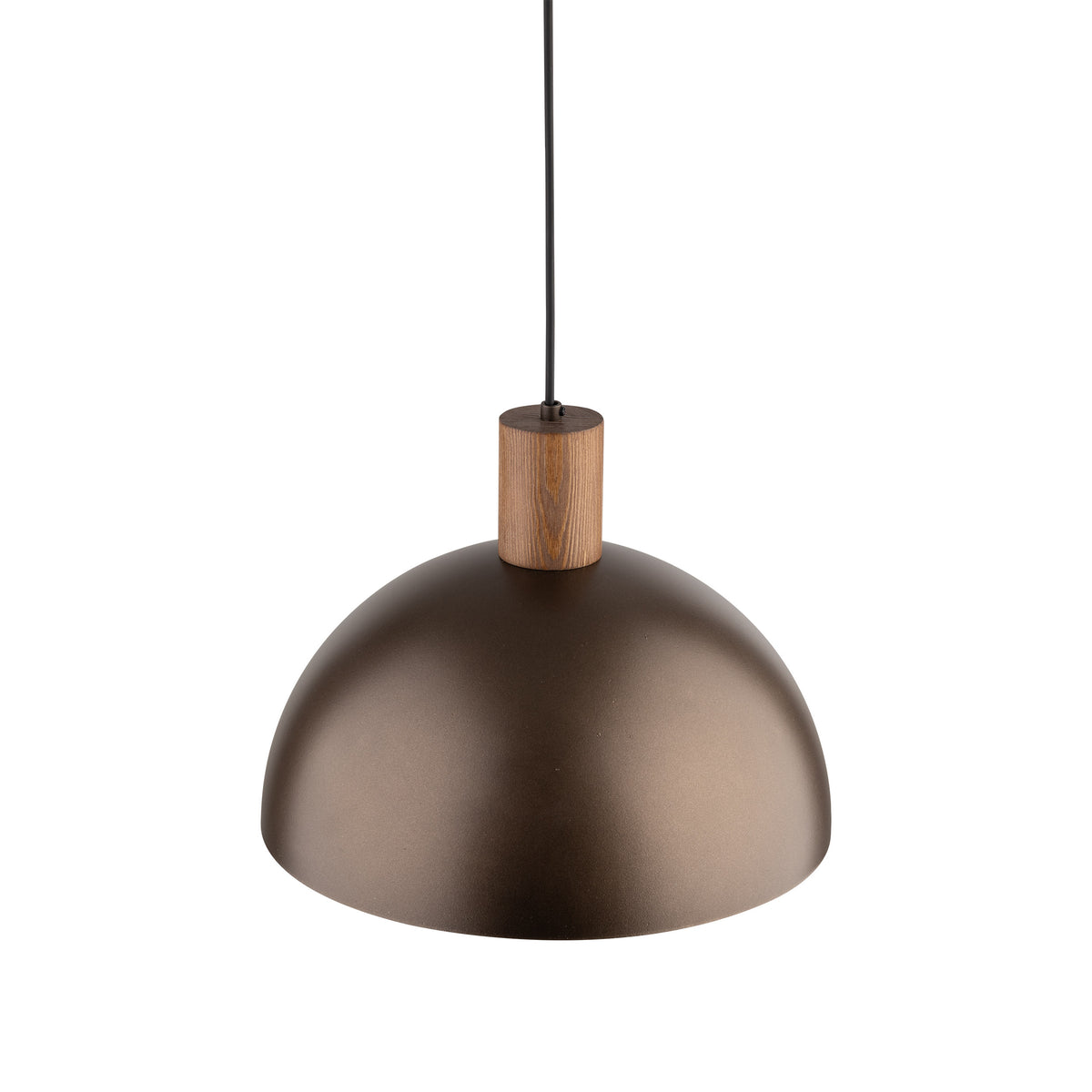 Three OSLO brown pendants in a row over a dining table