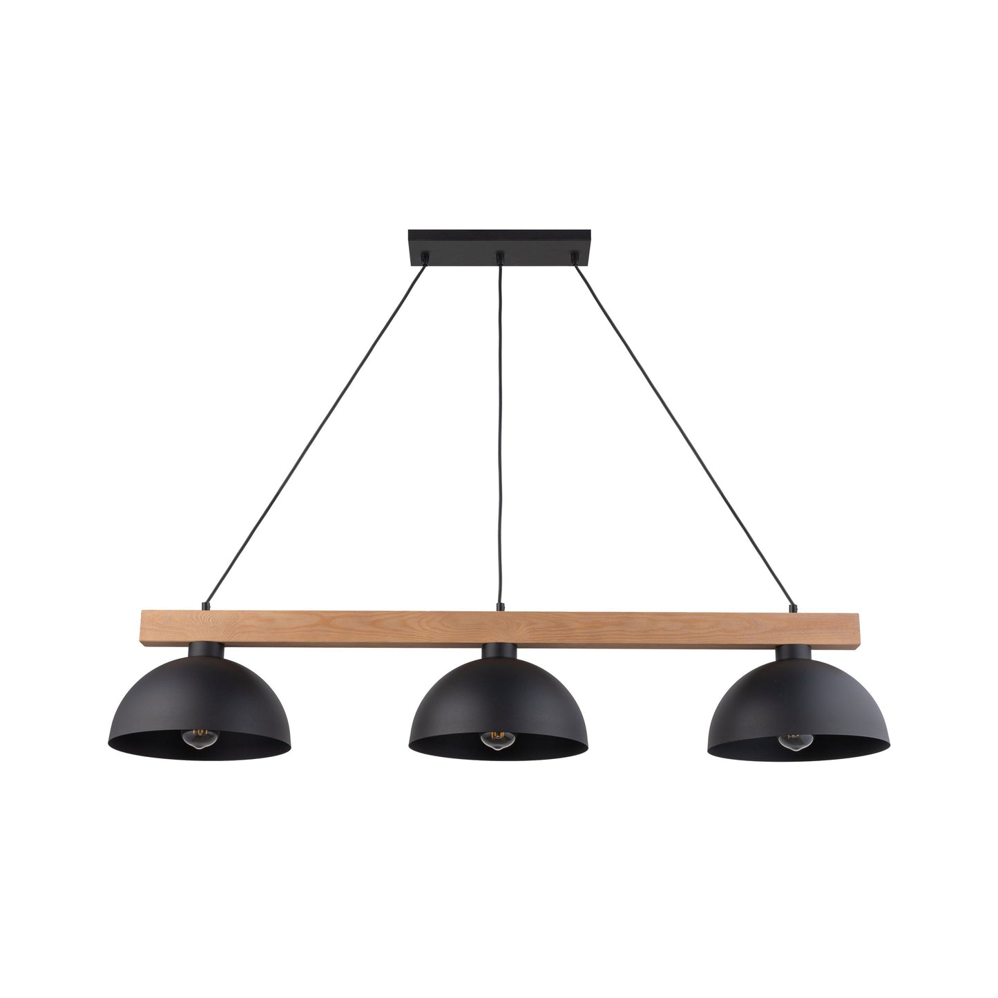 OSLO 3-light pendant in black on a plain white background