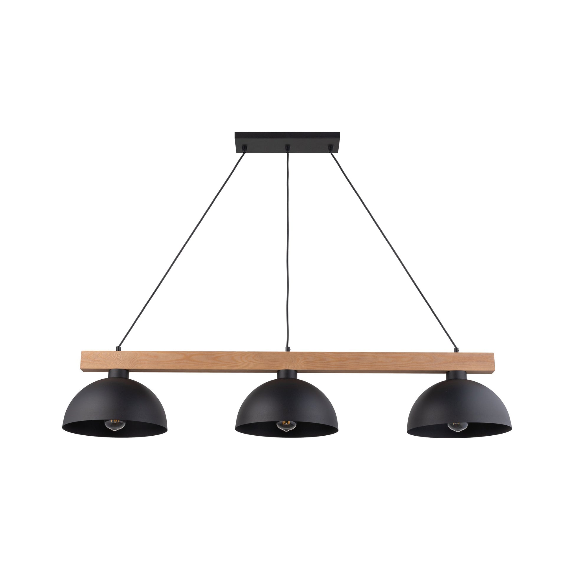 OSLO 3-light pendant in black on a plain white background