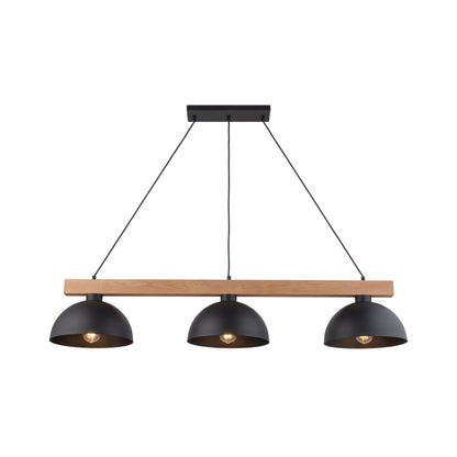 OSLO black 3-light pendant shown from an angle