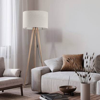 TOKYO Beige Linen Floor Lamp