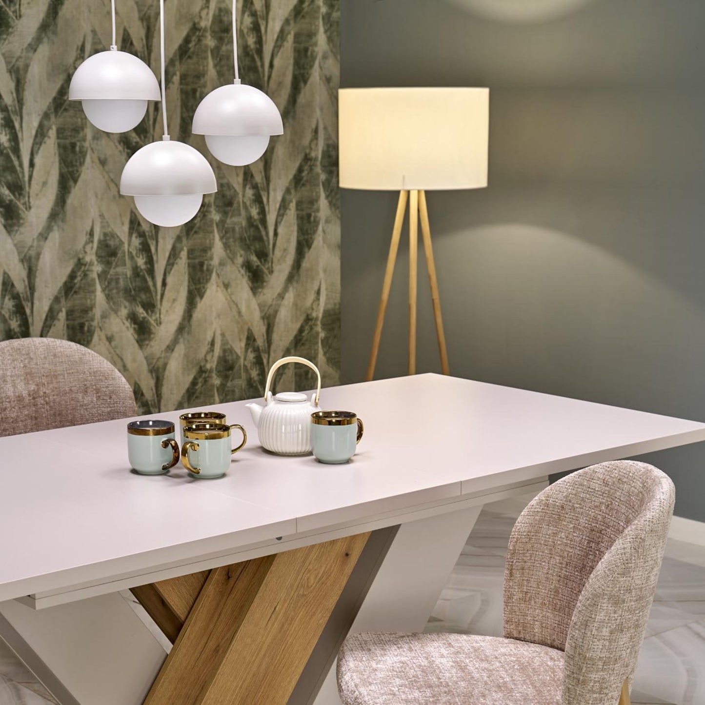 TOKYO Beige Linen Floor Lamp