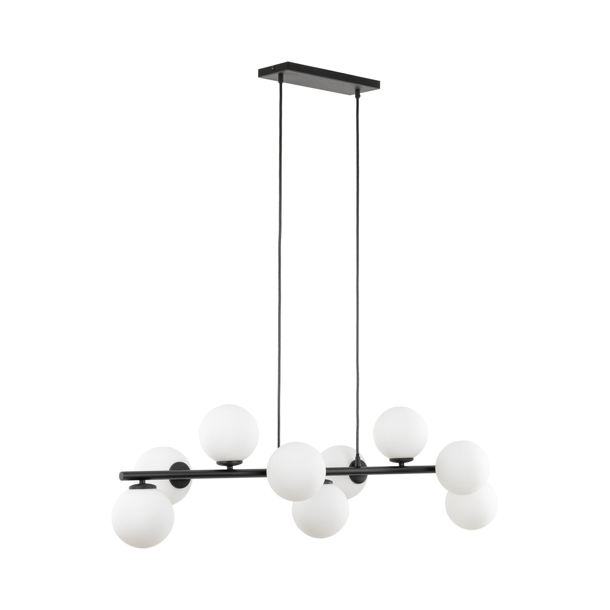 ESTERA 9-light glass globe pendant in black by LumoCrafts