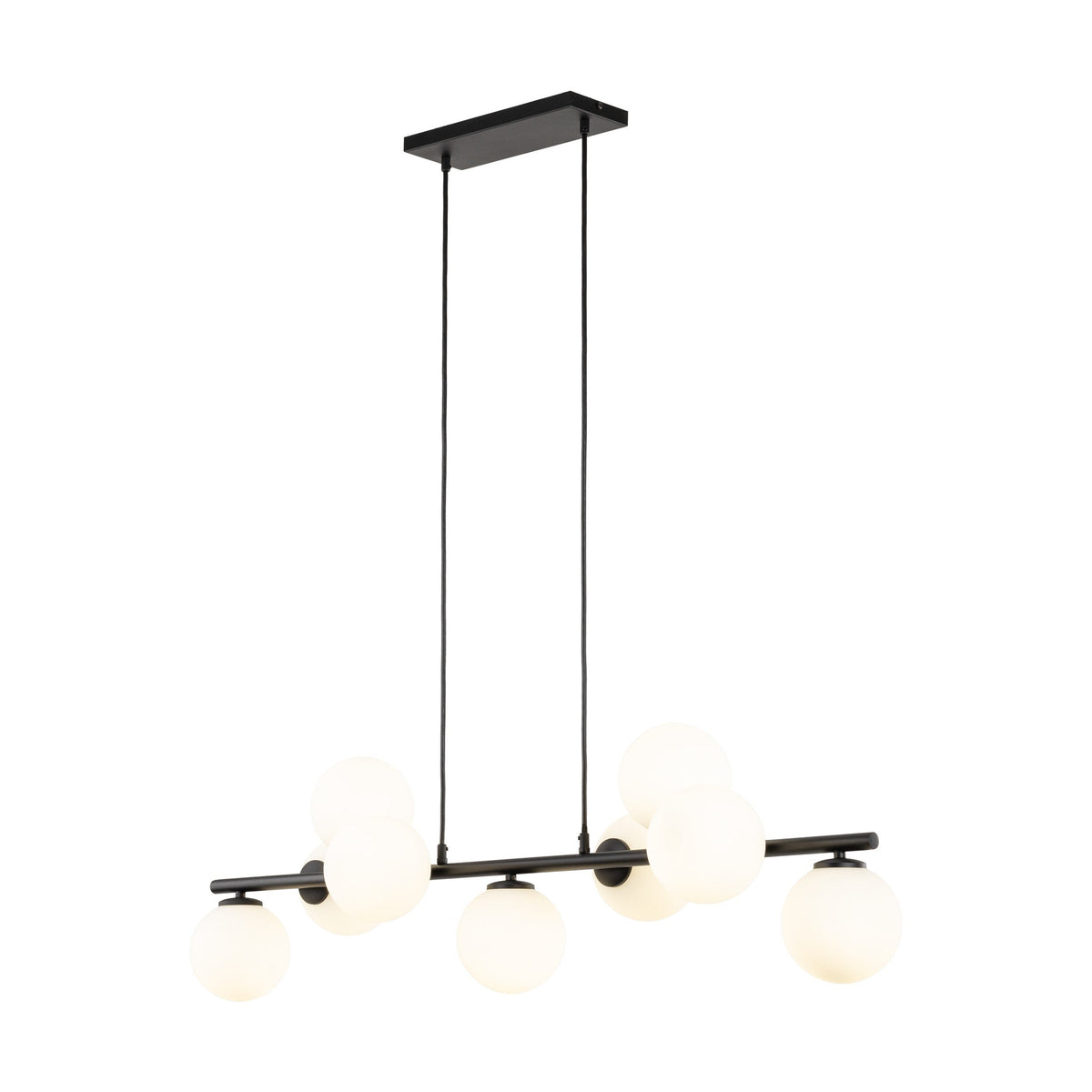 ESTERA 9-light black pendant in a modern open-plan room