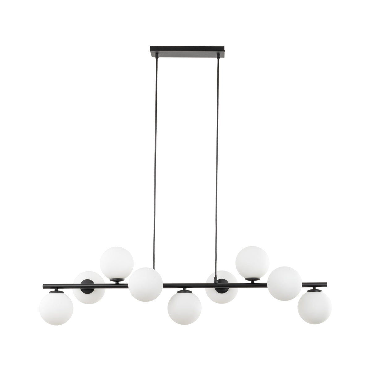 ESTERA 9-light opal glass pendant in black against a plain background