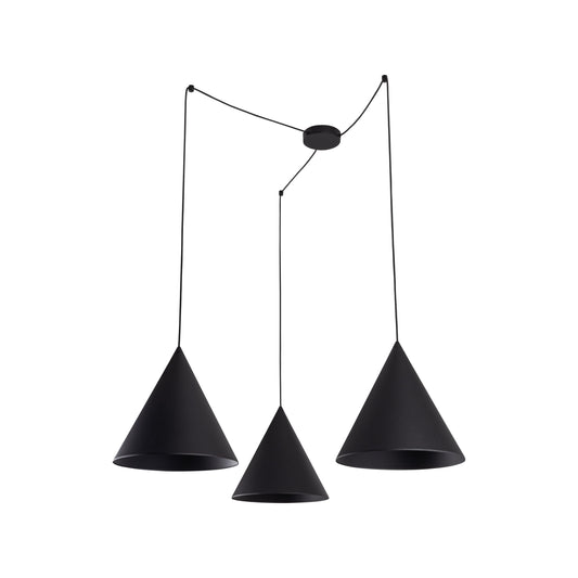 CONO Black Modern Minimalist Suspension Pendant Ceiling Light Fixture for Kitchen Island, Dining Room & Living Room (3-Light) LumoCrafts