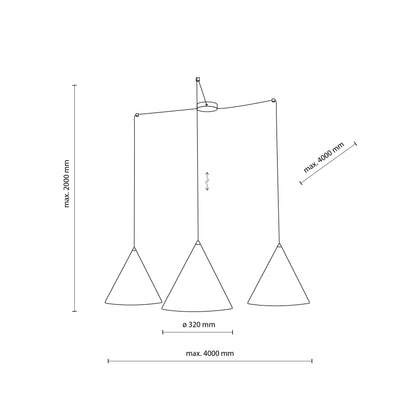CONO Black Modern Minimalist  Suspension Light 3