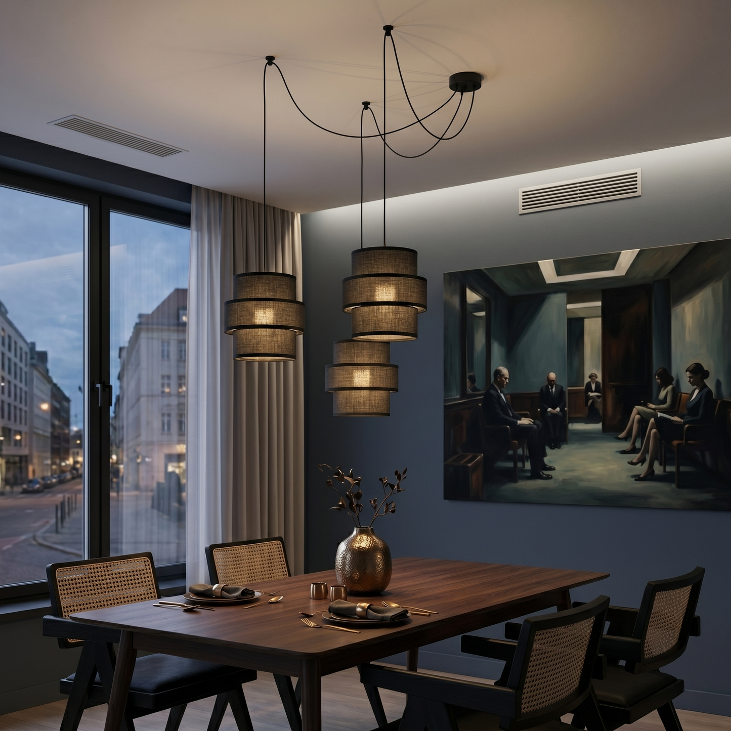 CALISTO Black 3-Light Pendant Lamp for Dining Room, Living Room & Modern Interiors LumoCrafts