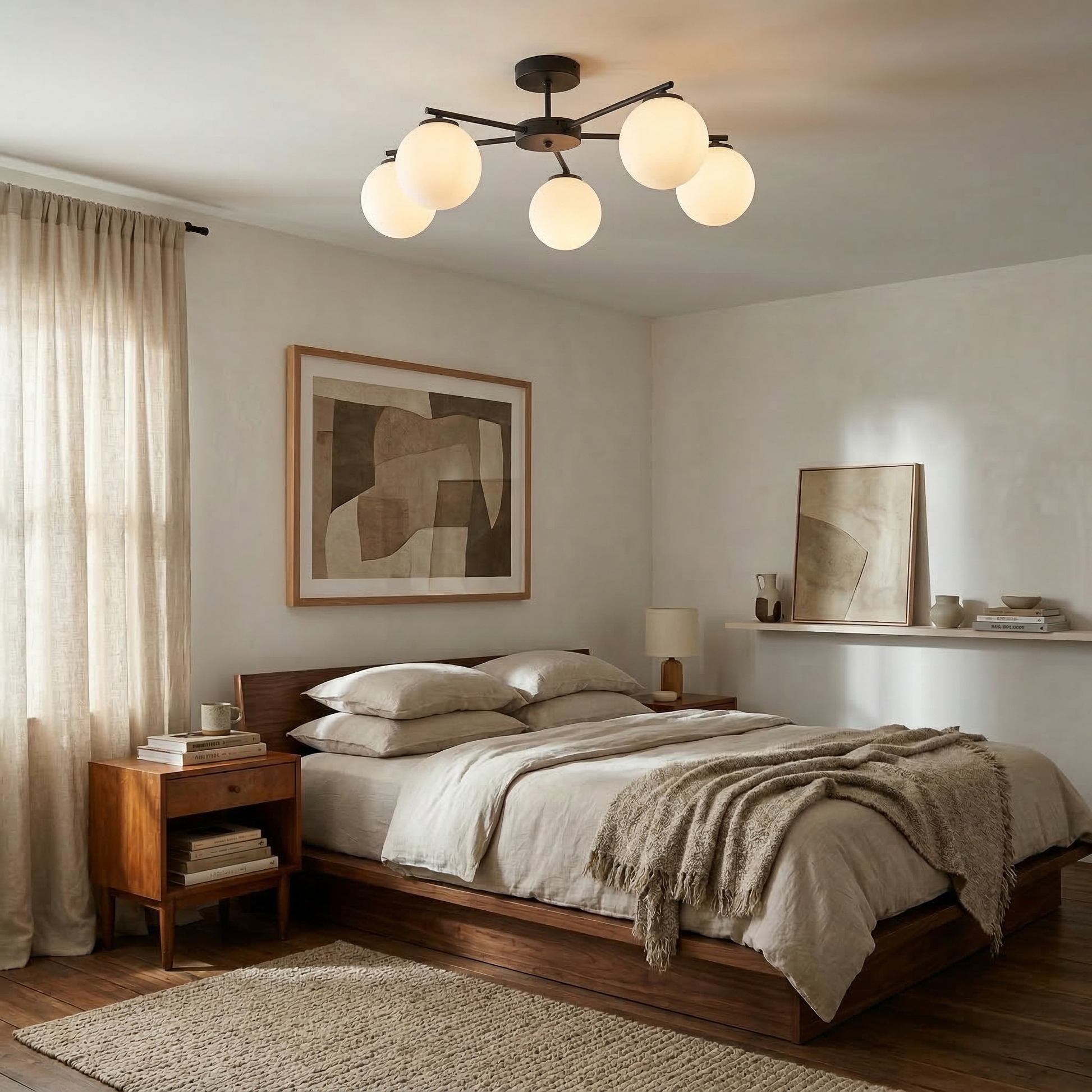 ELTON Black Scandinavian Ceiling Lamp for Living Room, Bedroom & Hallway LumoCrafts