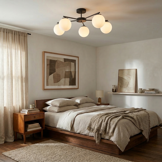 ELTON Black Scandinavian Ceiling Lamp for Living Room, Bedroom & Hallway LumoCrafts