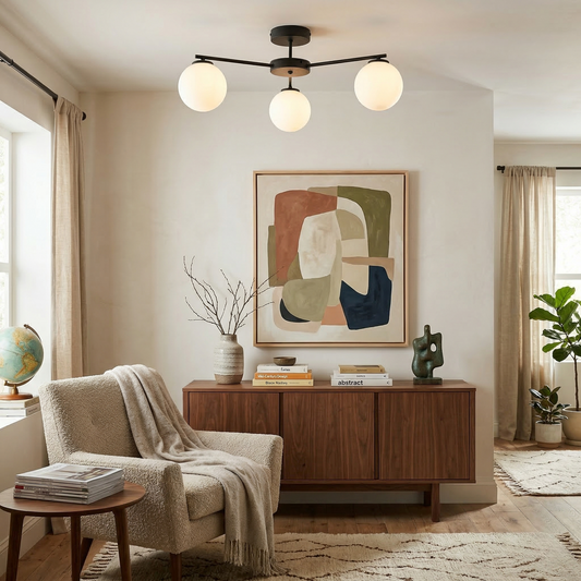 ELTON Black Scandinavian Ceiling Lamp 3 LumoCrafts