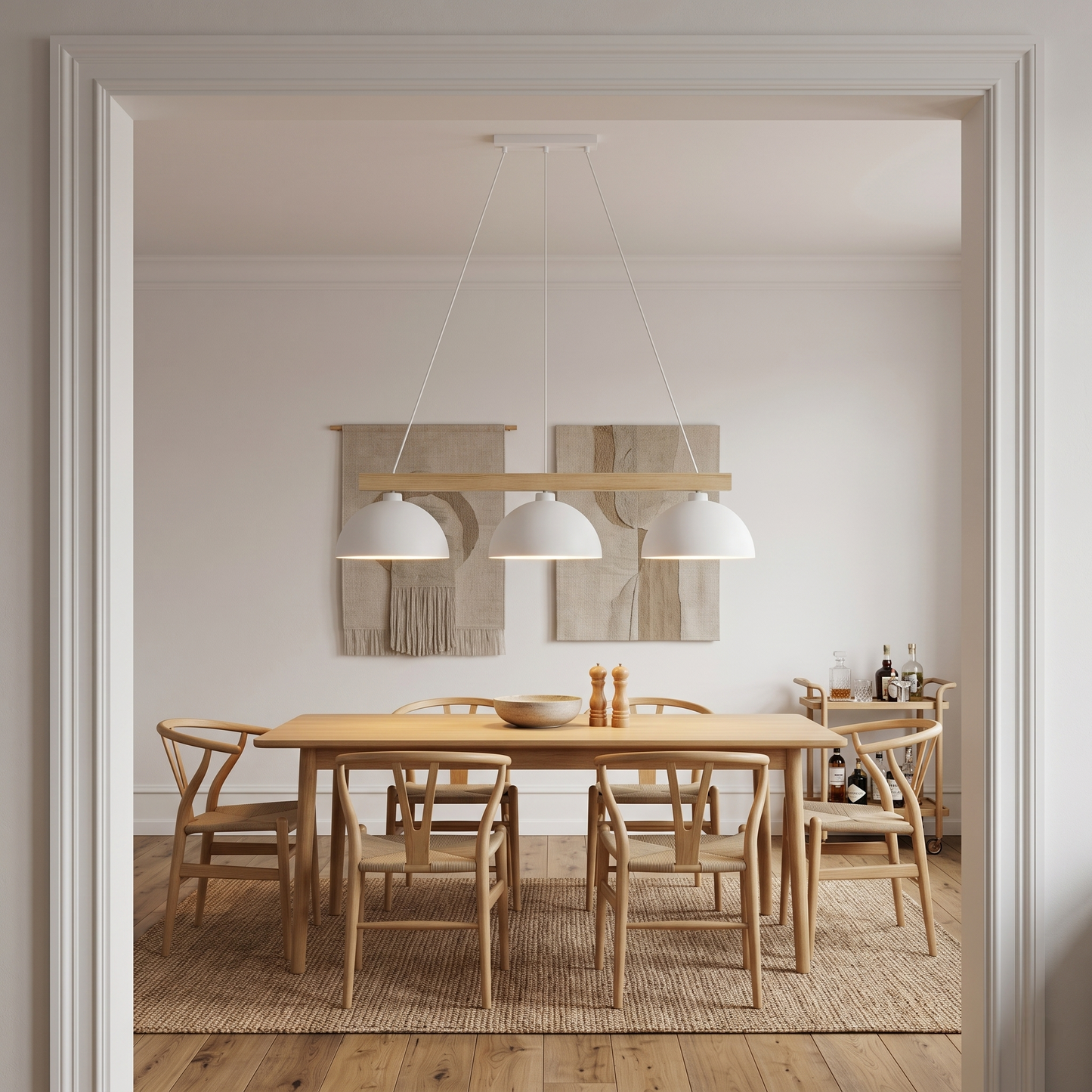 OSLO Scandinavian 3-Light Pendant Light for Dining Table & Kitchen Island Lumocrafts
