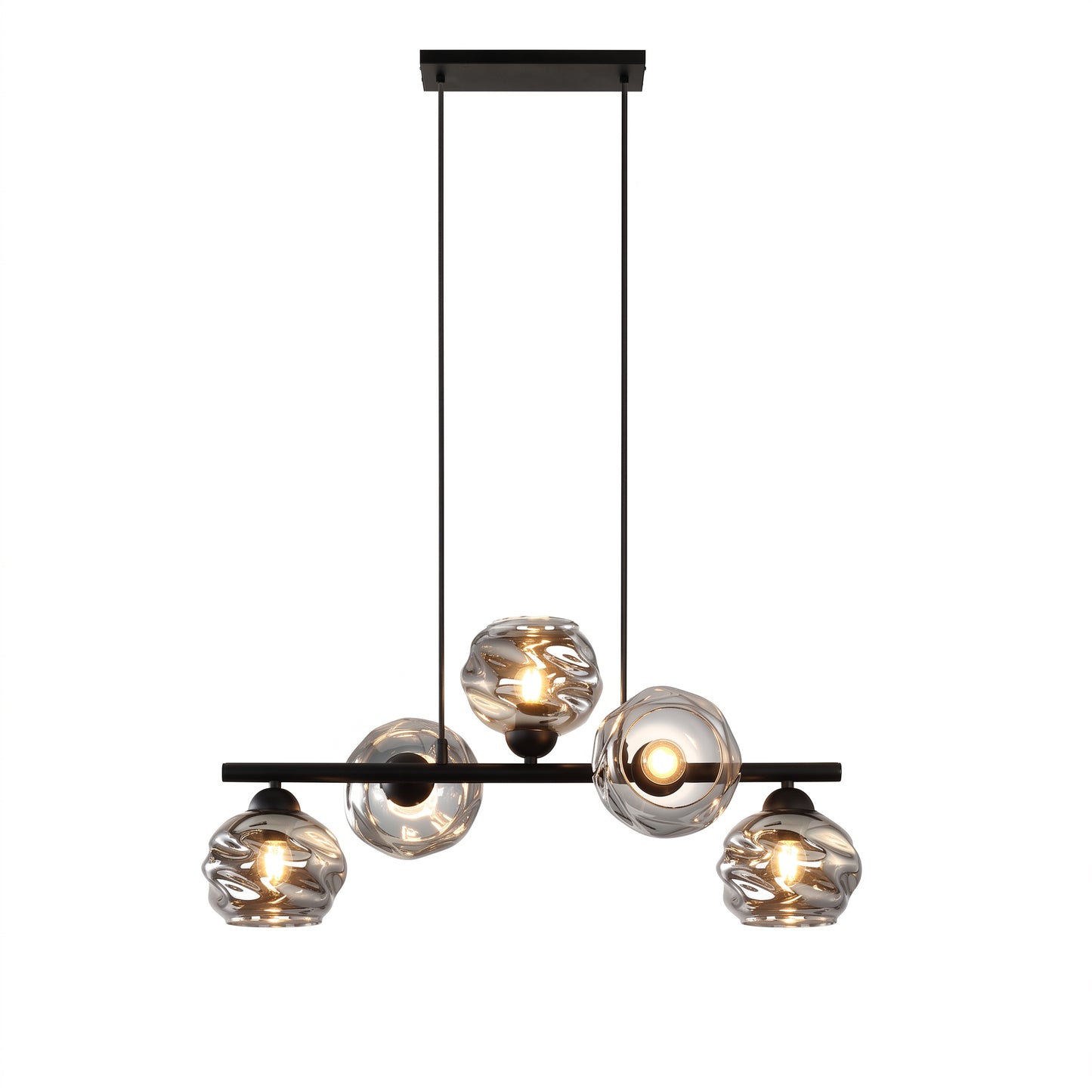 TORONTO 5-Light Glass Globe Pendant for Kitchen Island & Dining Table