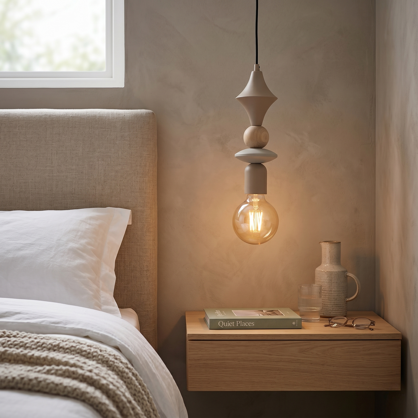 TOWER Wood Pendant Light for Kitchen Island, Bedside & Reading Nook LumoCrafts