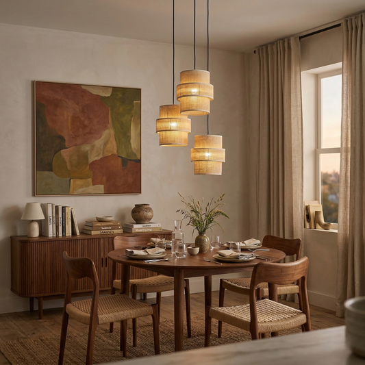 CALISTO JUTE Natural Pendant Lamp 3 LumoCrafts