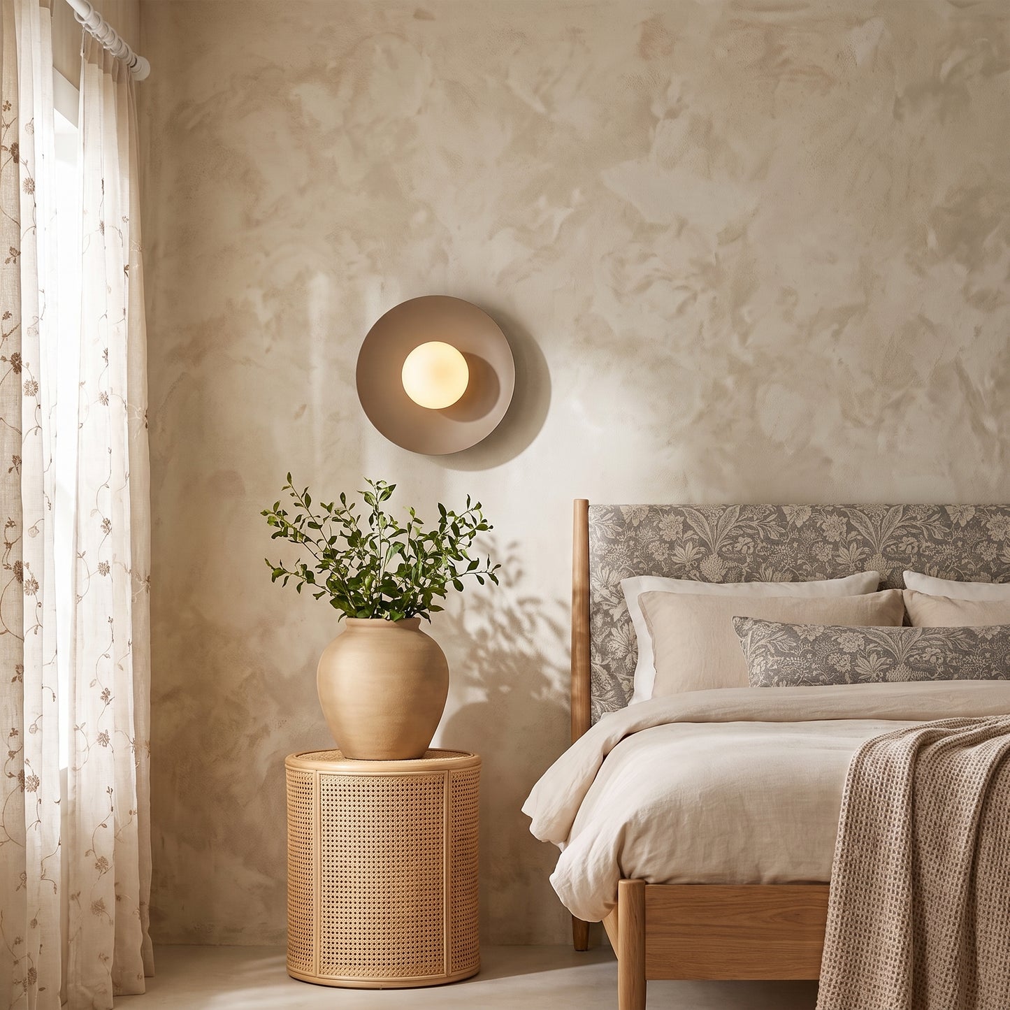 SLATE Opal Glass Wall Sconce & Flush Mount for Bedroom, Hallway & Kitchen
