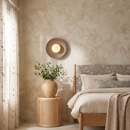 SLATE Opal Glass Wall Sconce & Flush Mount for Bedroom, Hallway & Kitchen