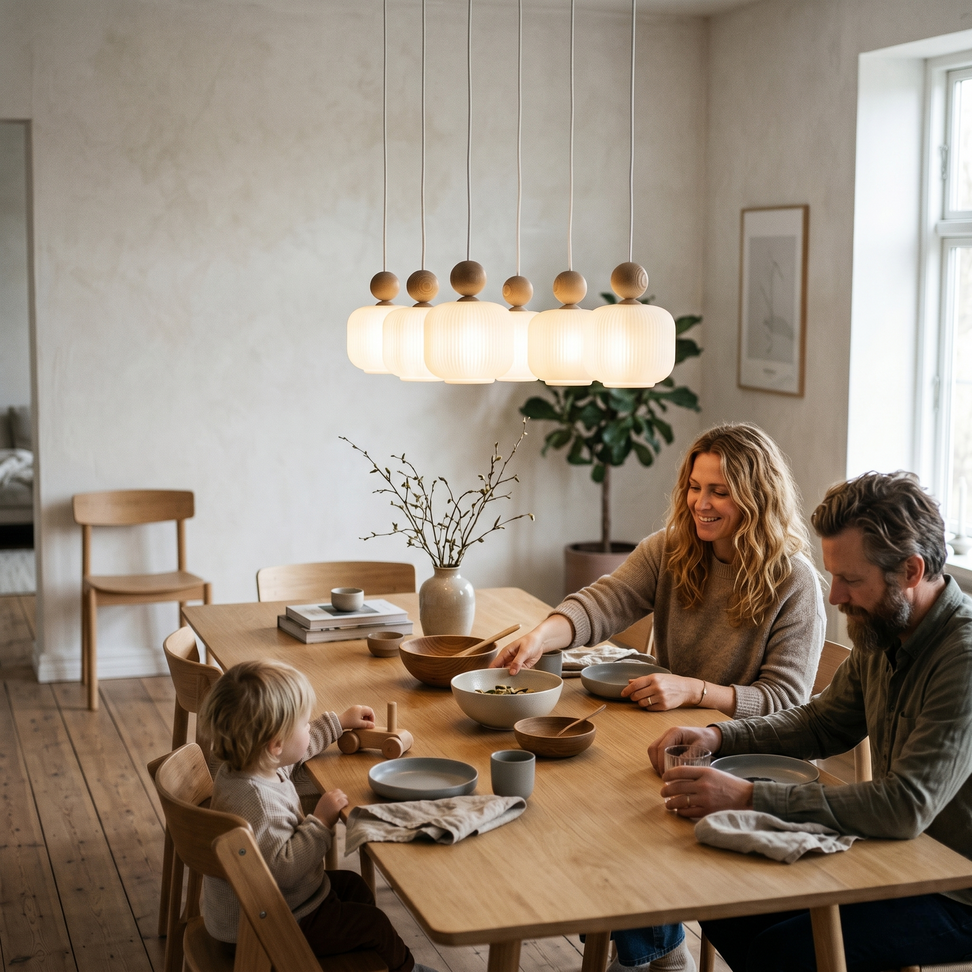 Ballo 6-Light Scandinavian Pendant Light for Dining Table & Kitchen Island LumoCrafts